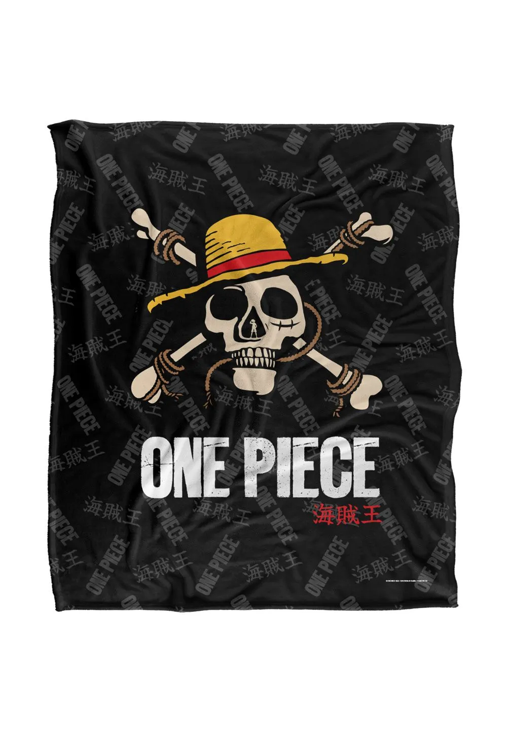 Netflix One Piece Jolly Roger Logo Officially Licensed Silky Touch Super Soft Throw Blanket 152 x 127 cm in White