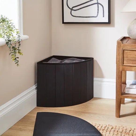 Faux Linen Corner Ottoman 2