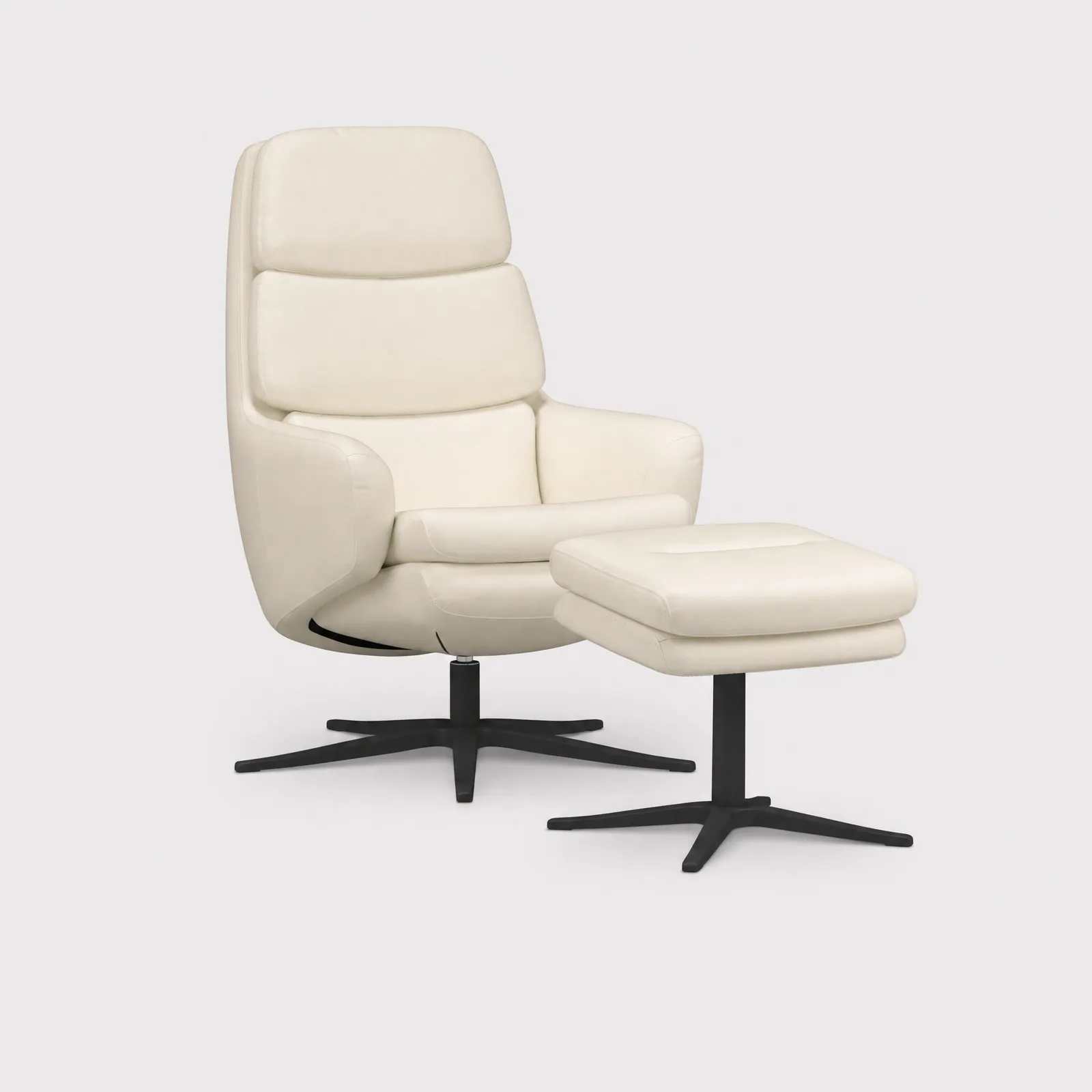 Lyra Sp6100 Recliner Chair & Footstool, White Leather | Barker & Stonehouse