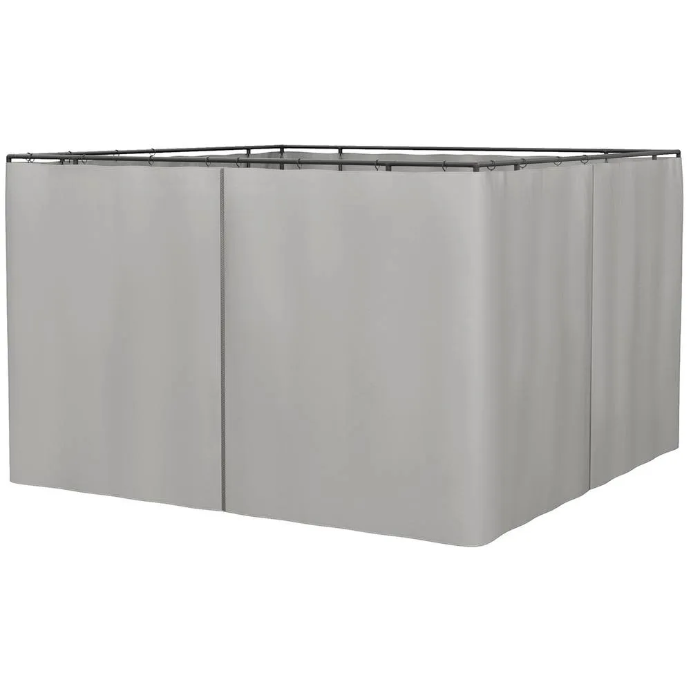 OUTSUNNY Universal Gazebo Replacement Sidewall Set w/ 4 Panels in Light Grey 2