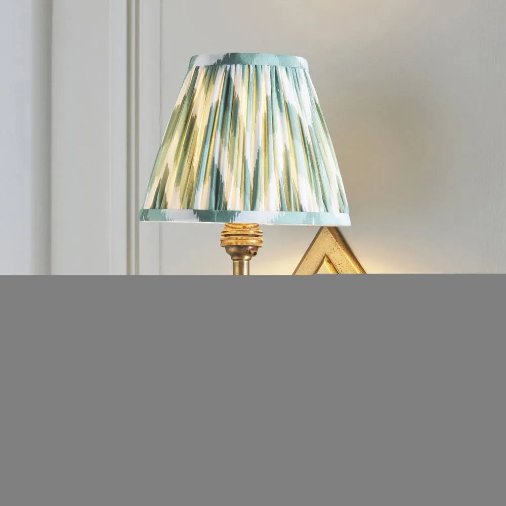 Netlighting Diamond Angle & Zigzag 16cm Wall Lamp Antique Brass Cotswold Green in Gold 2