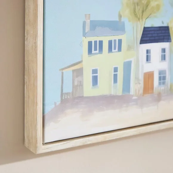 Seaside Beach Hut Landscape Framed Canvas 2