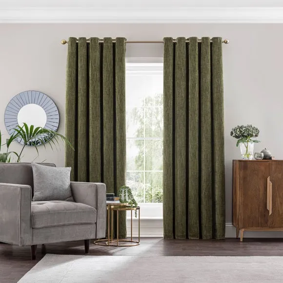 Chenille Ultra Blackout Eyelet Curtains 2