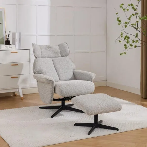 Gretna Chenille Swivel Chair with Footstool 2