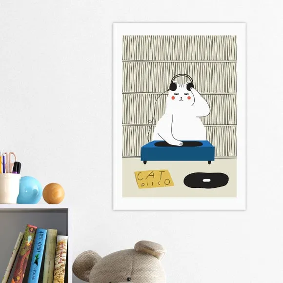 East End Prints Disco Cat by Seekprint Print 1