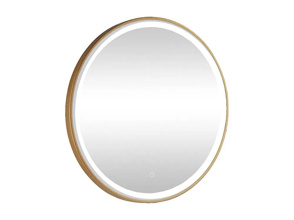Vente-unique Round Illuminated Gold Bathroom Mirror With Leds - D80 Cm - NUMEA 2