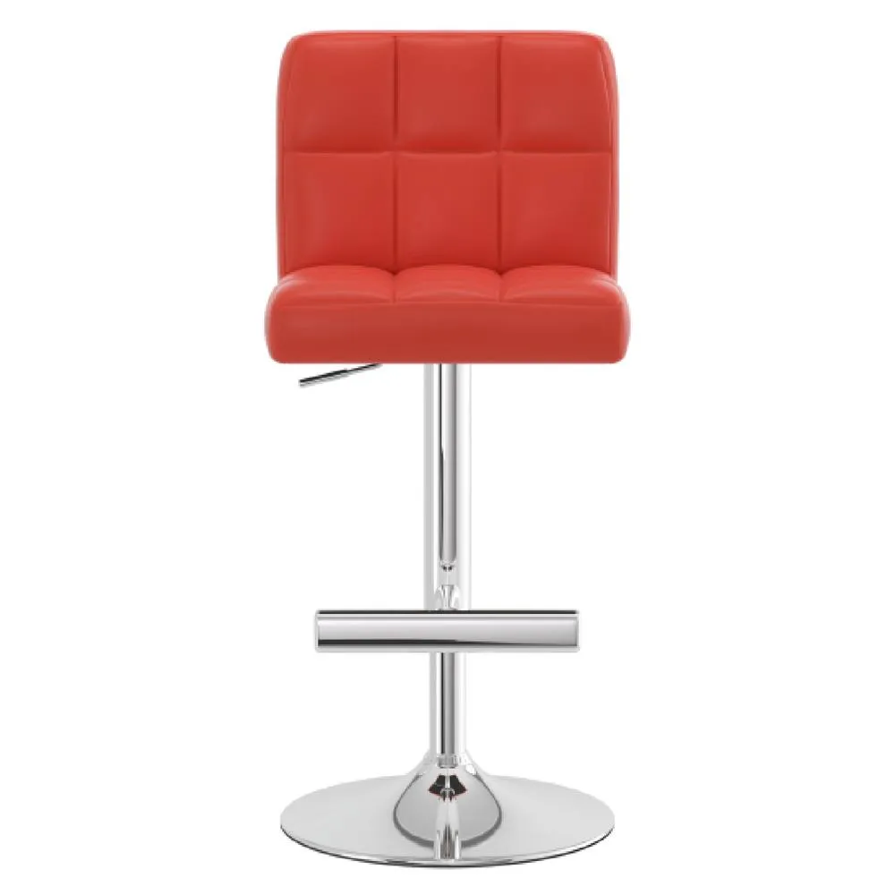 netfurniture Cuborn Red Seat Kitchen Breakfast Bar Stool Height Adjustable 2