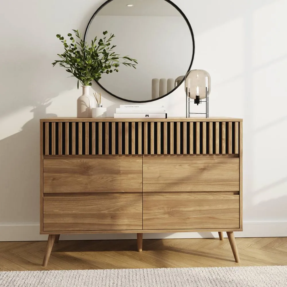 GFW Rowan 3+3 Drawer Chest in Light Oak