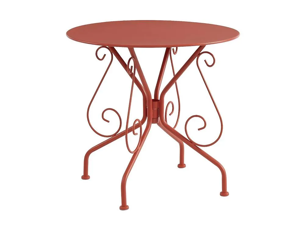 Vente-unique Wrought-Iron Style Garden Table D.80 Cm - Terracotta - GUERMANTES By 2
