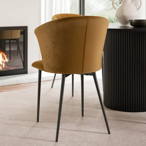 Kendall Dining Chair with Black Legs, Velvet 6