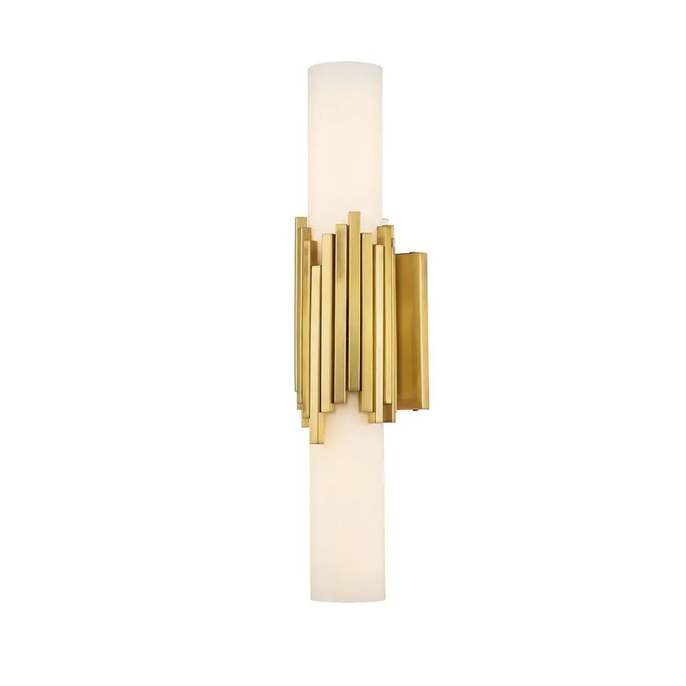 Netlighting Marvele Up & Down Wall Lamp Contemporary Aged Brass 3000K IP44 2x G9 in Gold