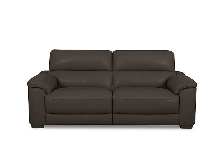 Nova Leather 3 Seater Power Recliner Sofa with Power Headrests - Dark Chocolate