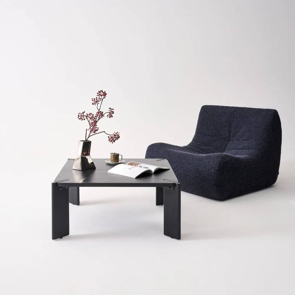 sweeek Exotic Square Solid Wood Coffee Table in Black 4