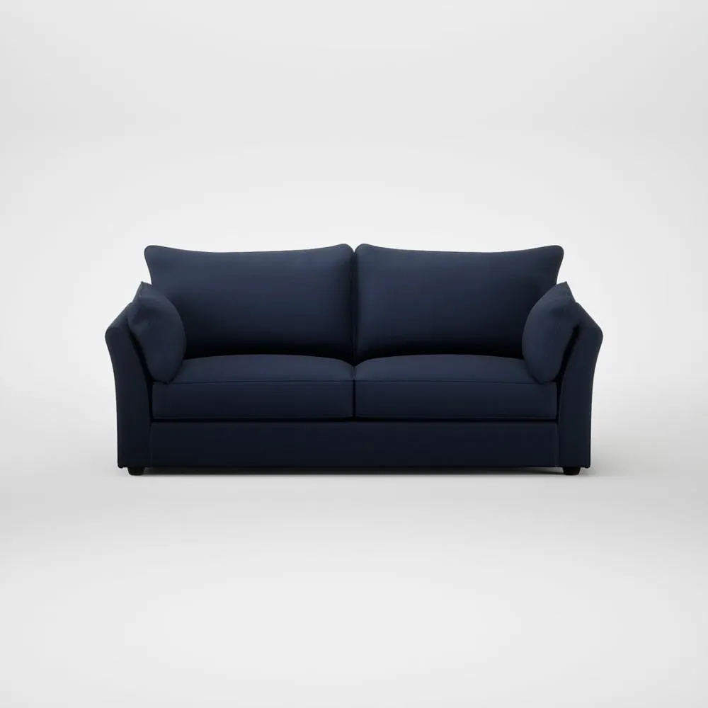 Heal's Tailor 4 Seater Sofa Smart Cotton Linen Indigo Black Feet 1