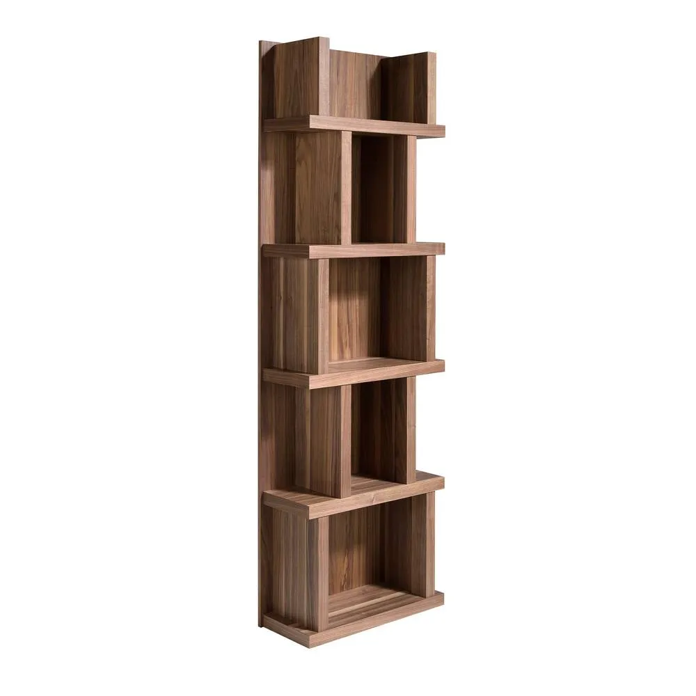 Angel Cerda Walnut Veneer Shelf 60x28x190 cm, Brown