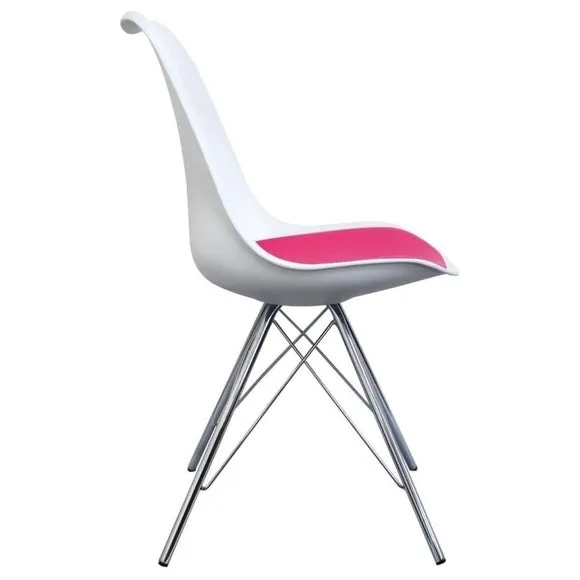 Fusion Living Soho White Plastic Dining Chair 4