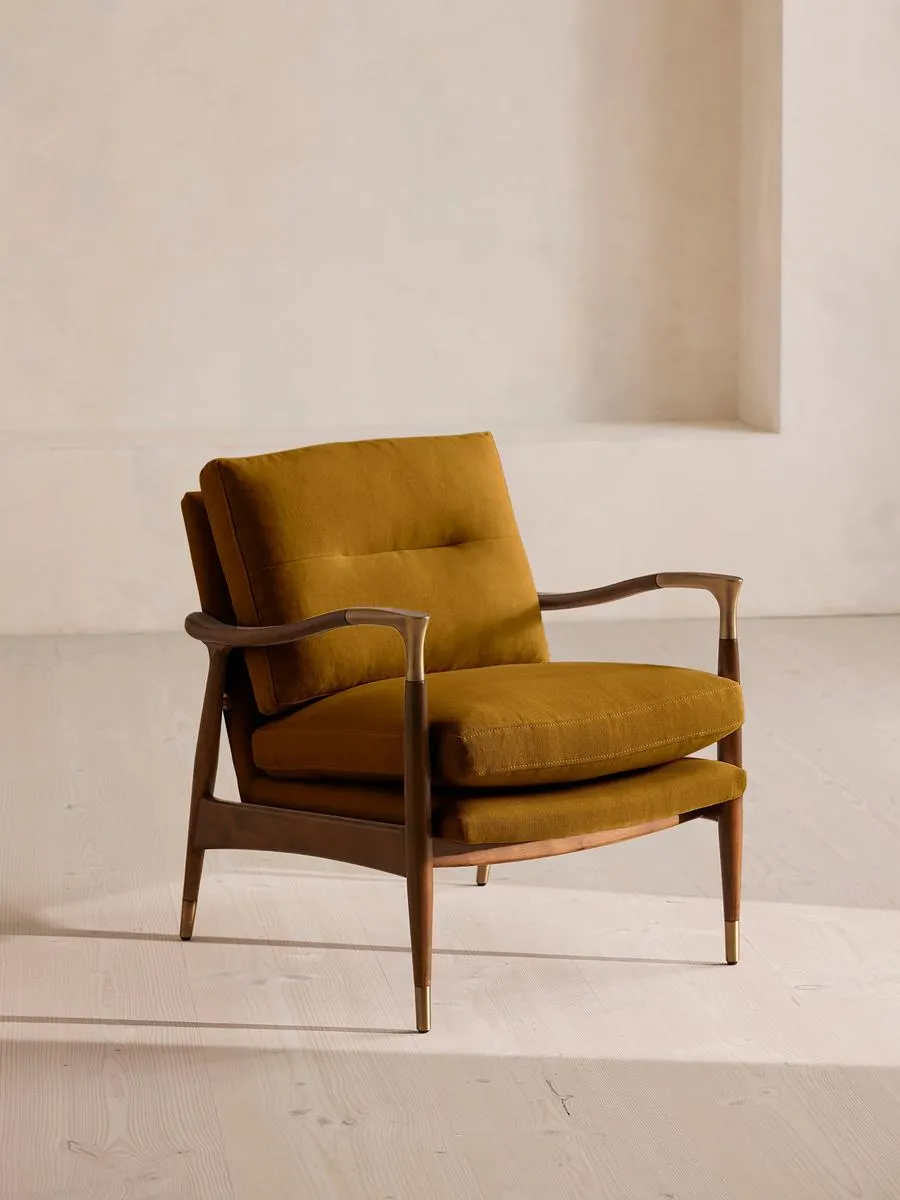 Theodore Armchair, Linen, Turmeric