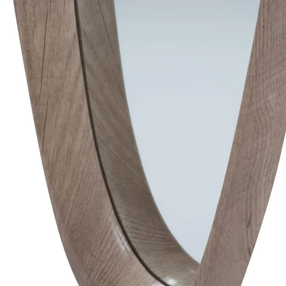 Wood Veneer Teardrop Wall Mirror 3