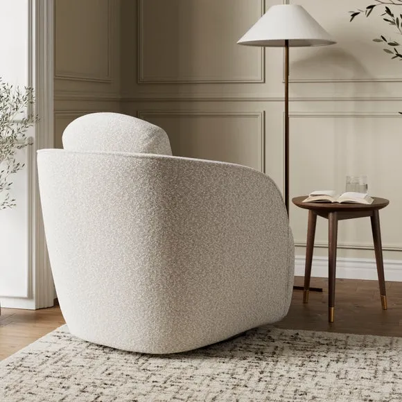 Wren Two Tone Boucle Swivel Chair 2