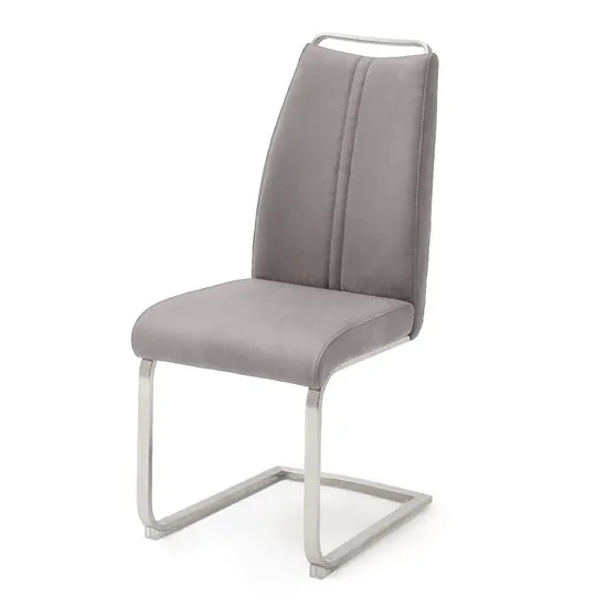Giulia Cantilever Dining Chair In Ice Grey