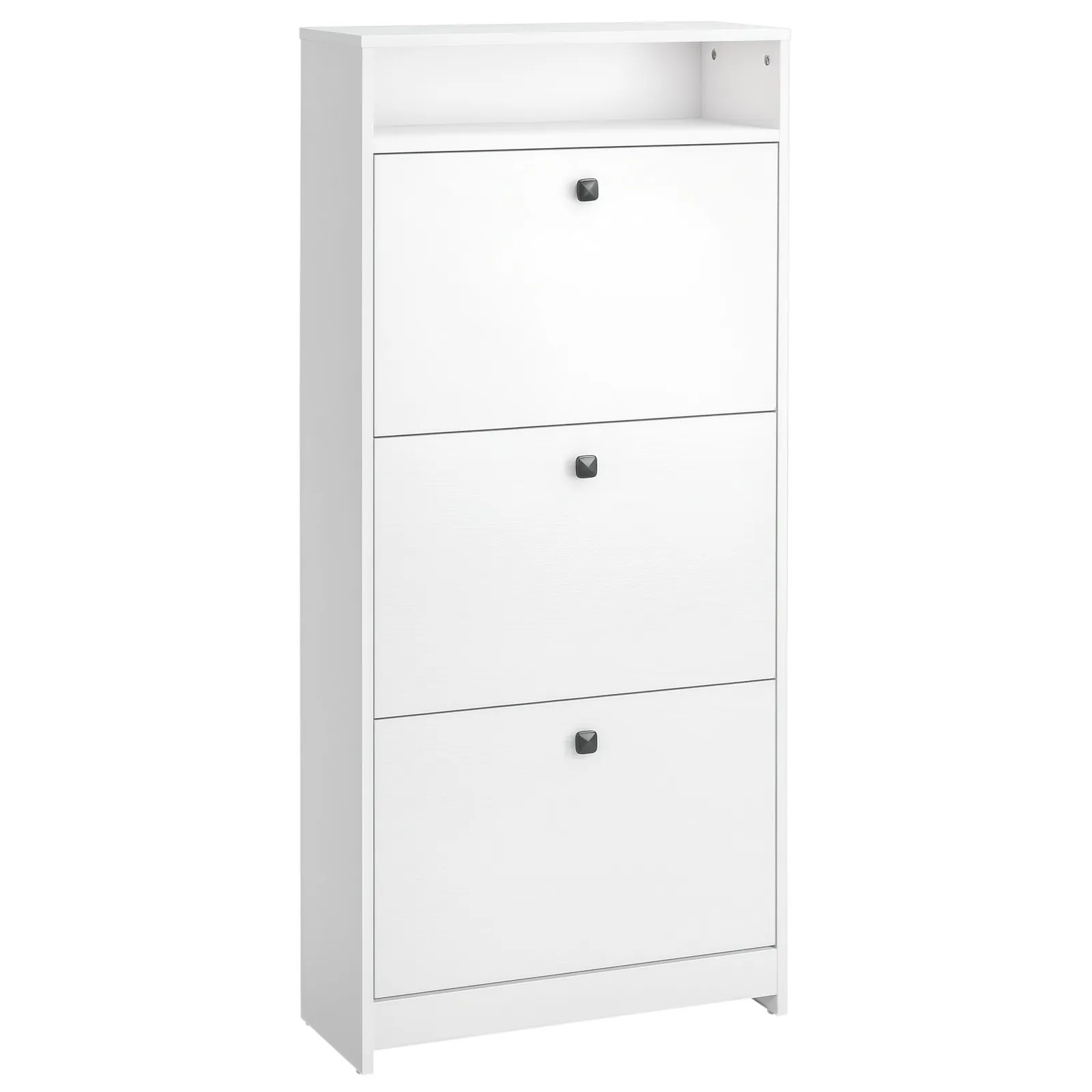 HOMCOM Shoe Storage Cabinet Footwear Rack Organiser with 3 Flip up Drawers in White 2