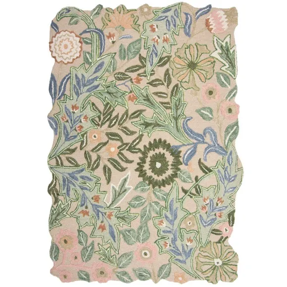 Bryony Floral Shaped Wool Rug 5