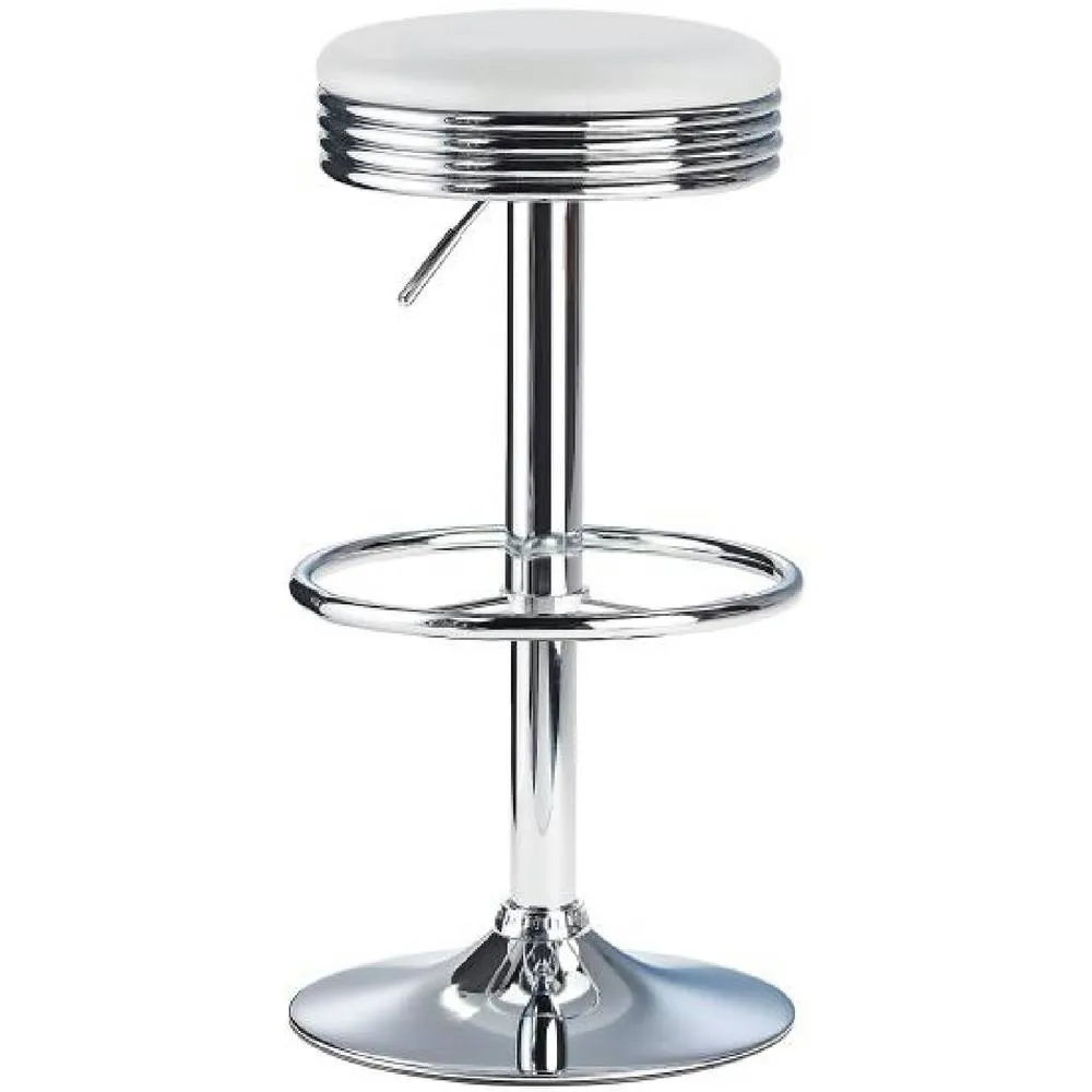 netfurniture Chicago Retro American Diner Kitchen Bar Stool White Adjustable Height 2