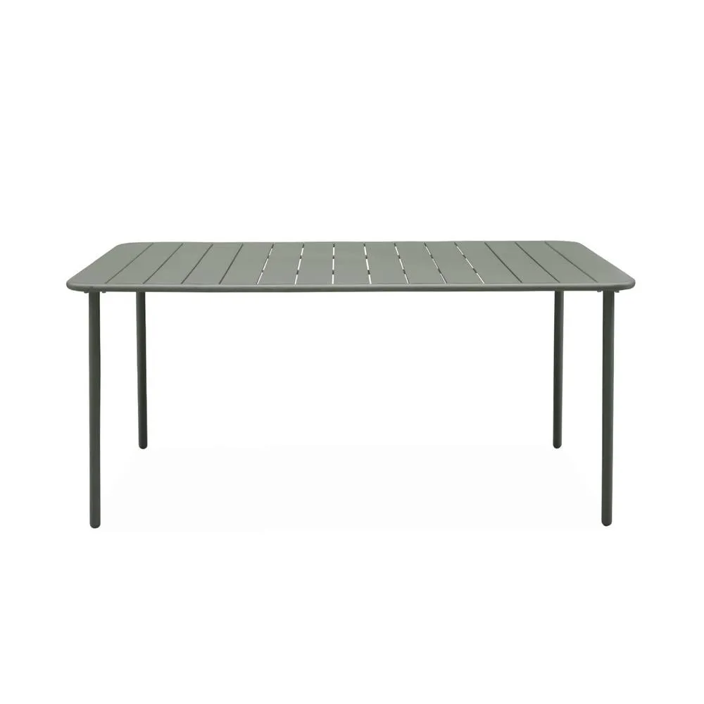 sweeek 6-8 seater rectangular steel garden table in Khaki 2