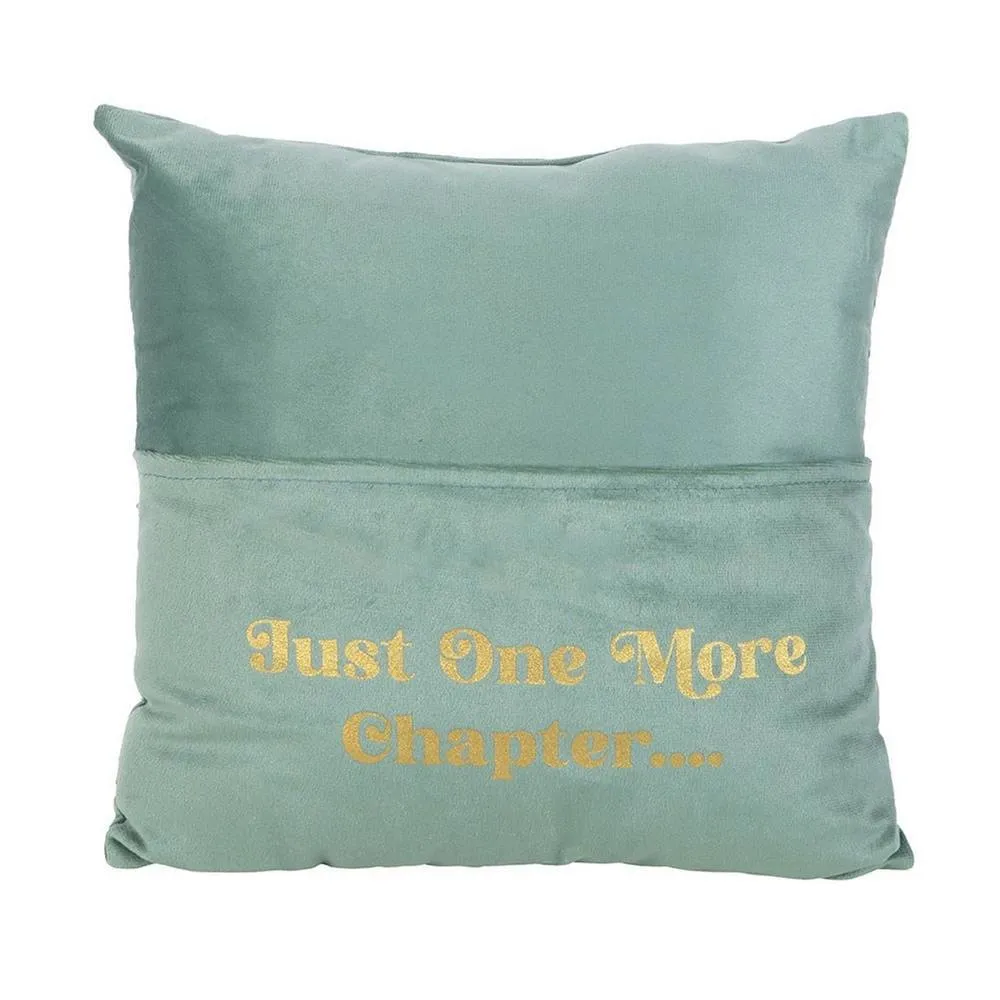 Something Different Just One More Chapter Pocket Cushion in Pale Green
