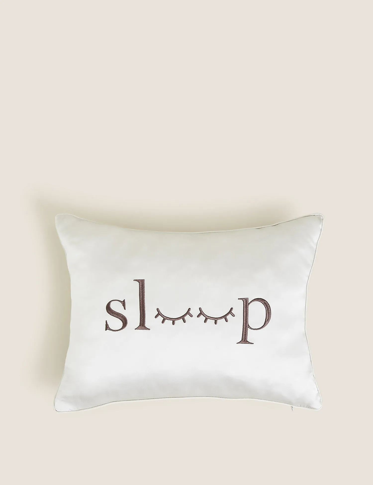 M&S Embroidered Silk Bolster Cushion