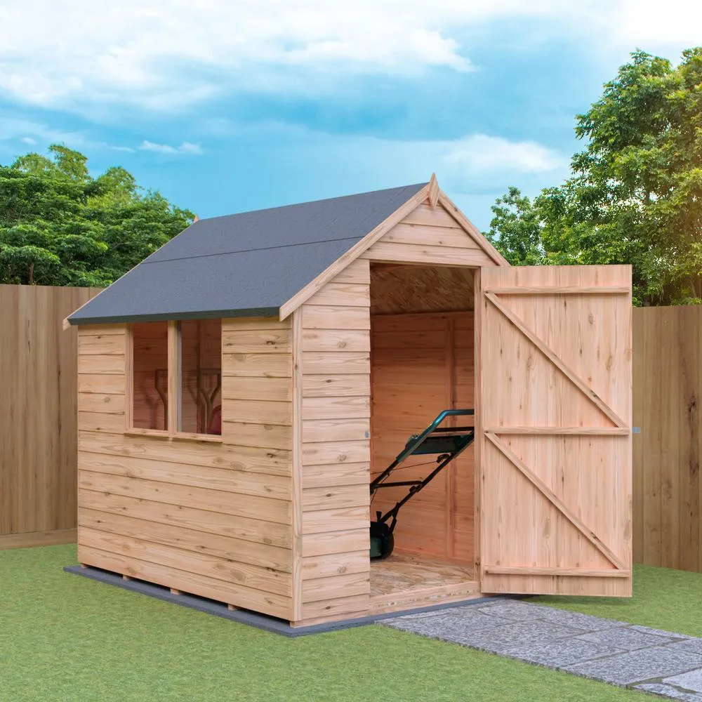 Shires Overlap 7 x 5 Shed Single Door in Brown 5