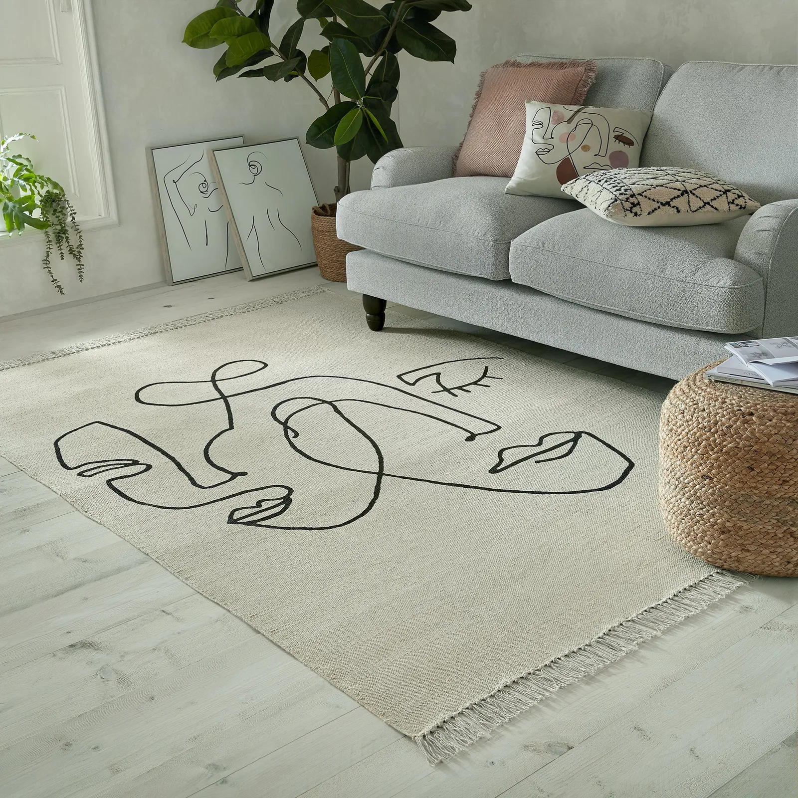 Retreat Abstract Rug Natural (Cream)