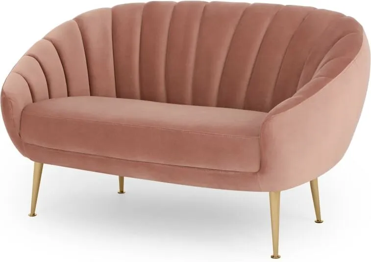 Primrose 2 Seater Sofa, Velvet Blush Pink