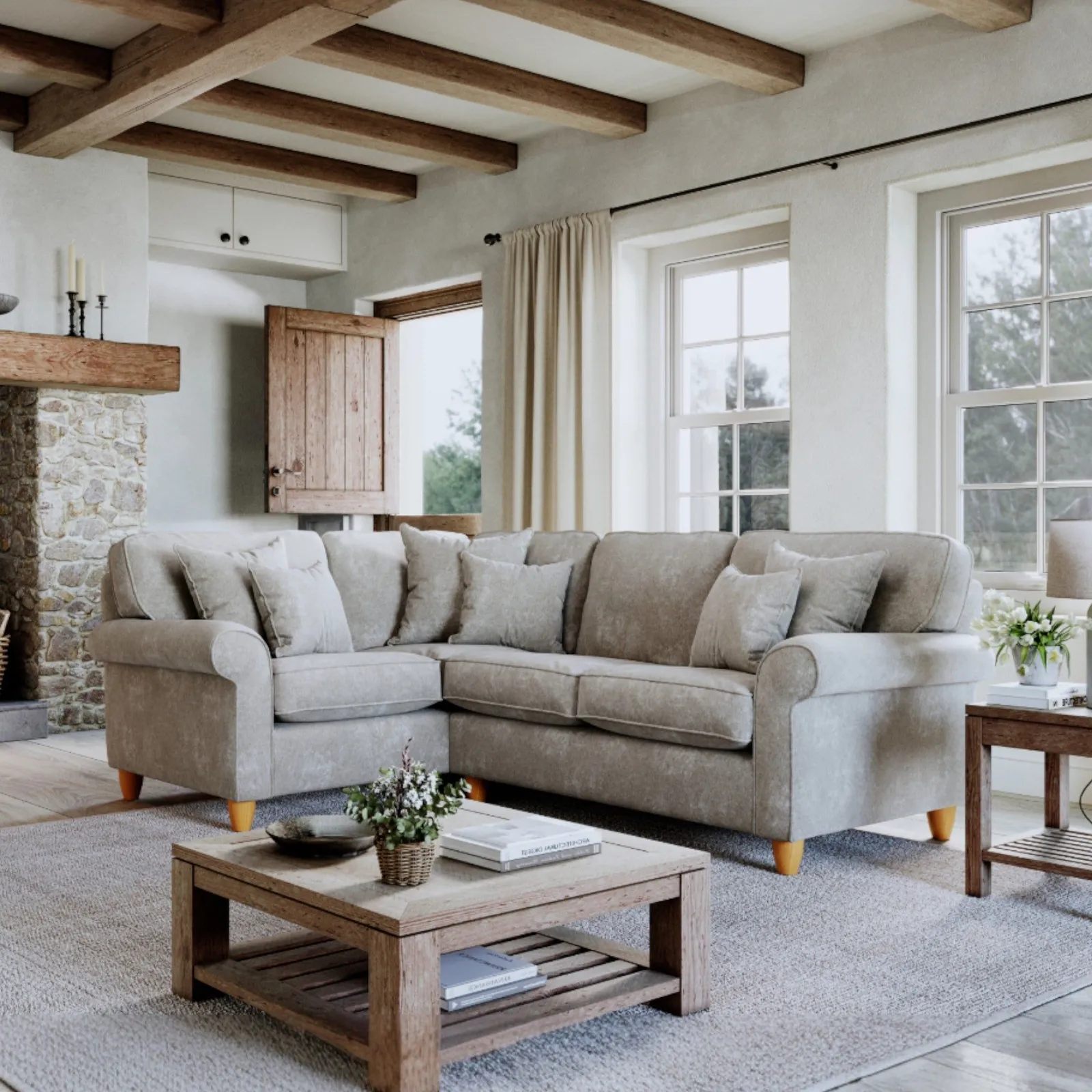 The Great Sofa Company Flora 1 Corner 2 Sofa Glory Beige