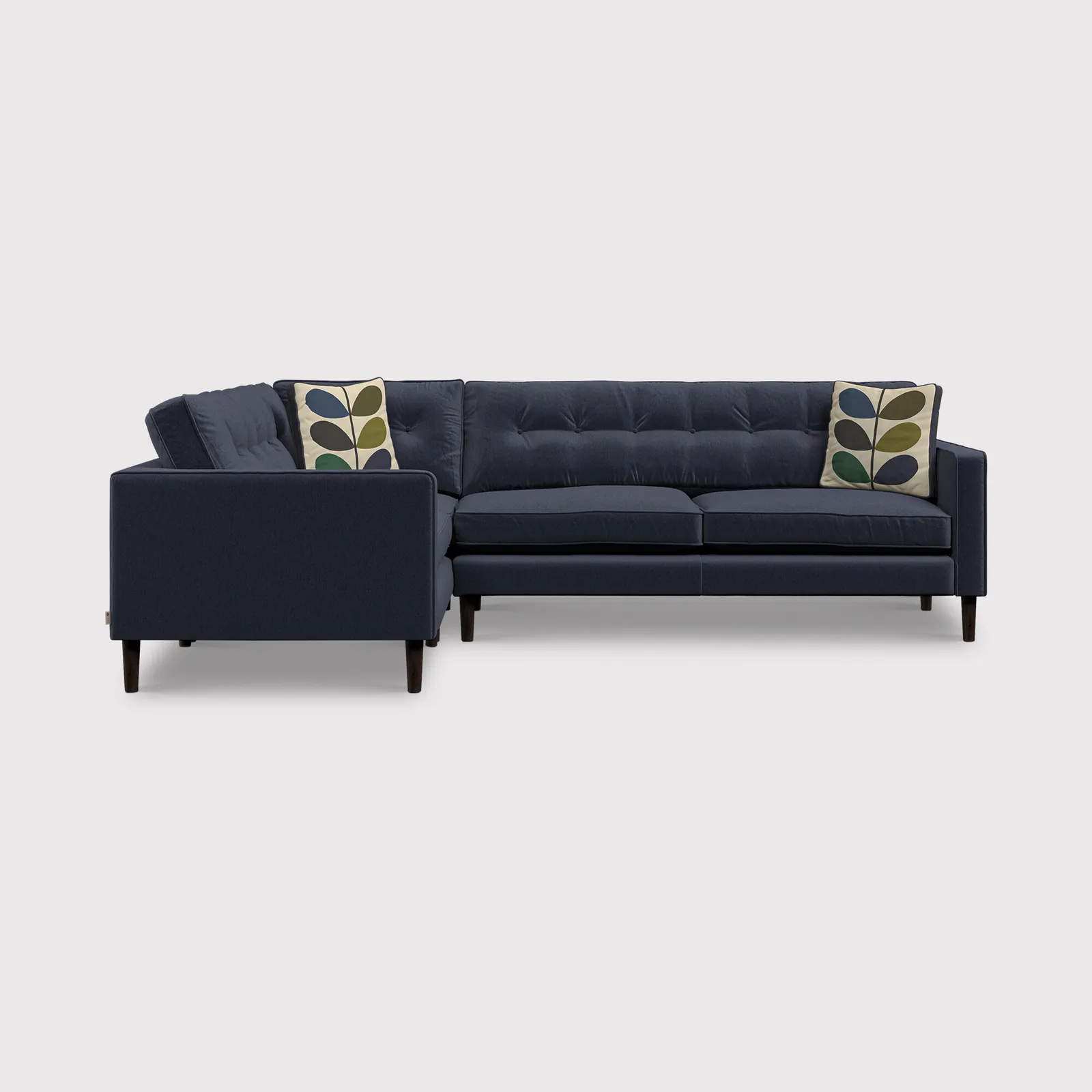 Orla Kiely Ebben Rhf Corner Sofa, Navy Fabric | Barker & Stonehouse 1
