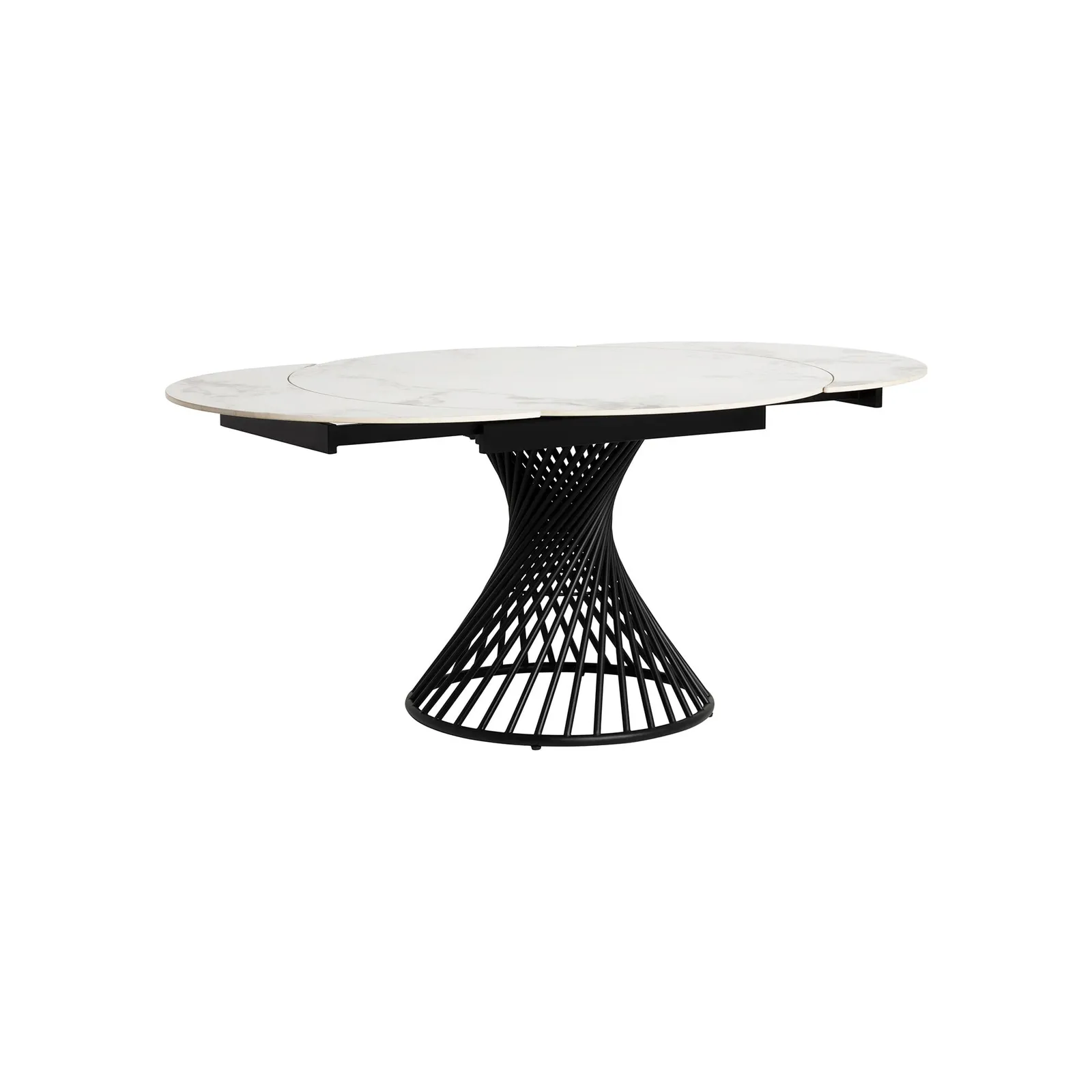 Mendal 120Cm Ext Dining Table & X4 Elodie Chairs, Round, White Ceramic | Barker & Stonehouse 3