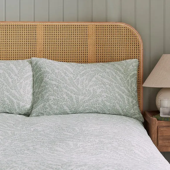 Ava Woven Leaf Duvet Cover & Pillowcase Set 2