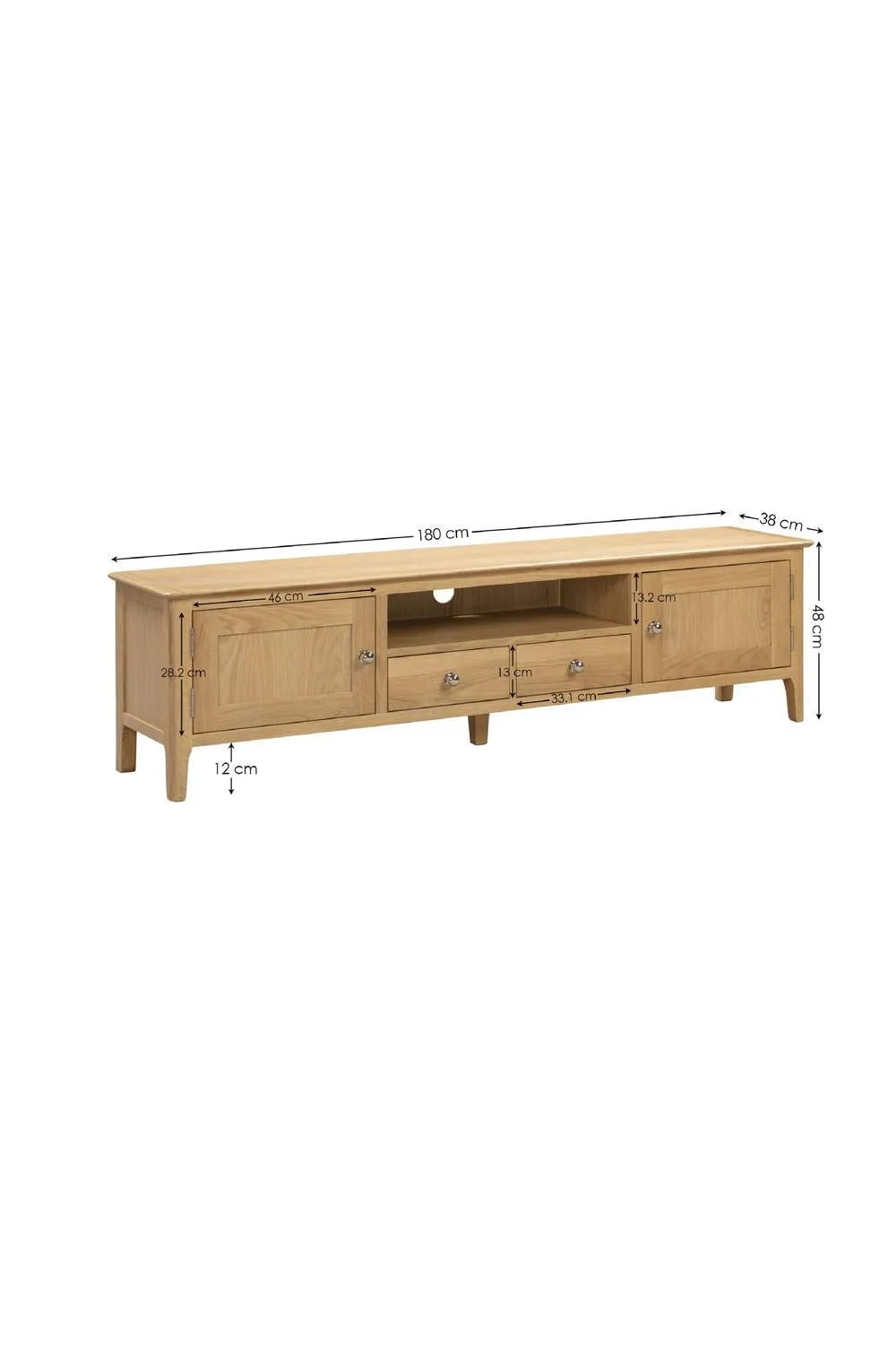 Julian Bowen Cotswold Wide TV Unit in Light Oak 6