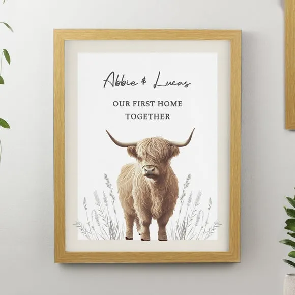 Personalised Highland Cow Poster Frame