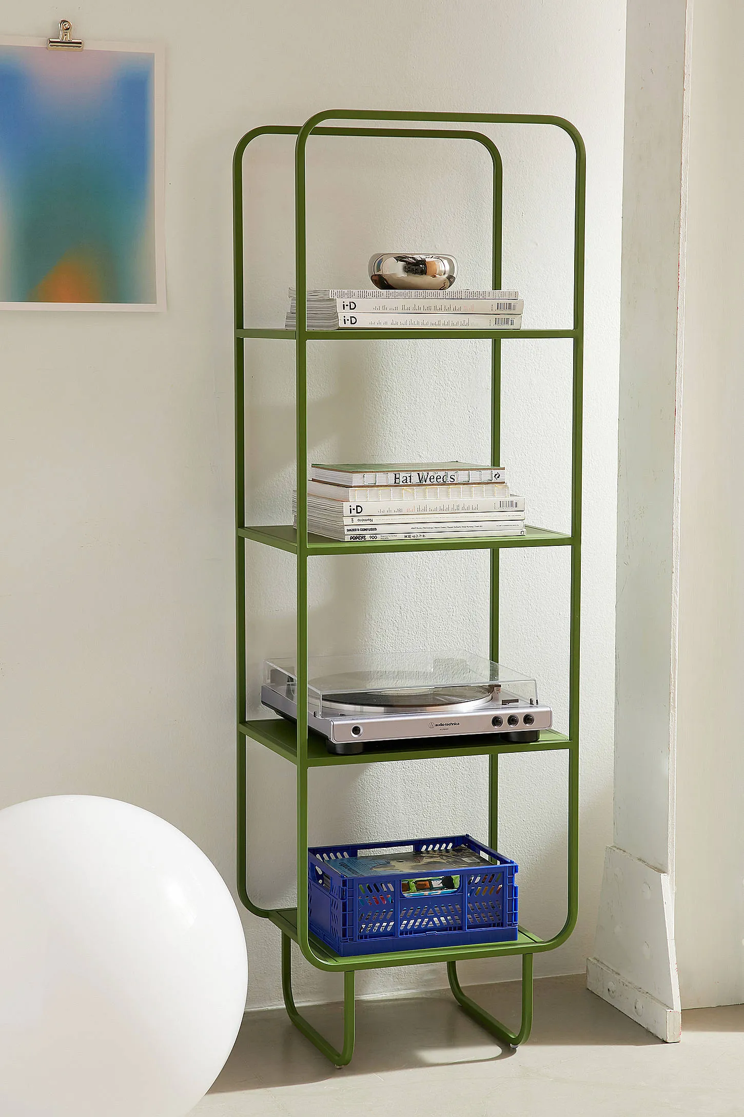 Alana Narrow Storage Shelf - Green
