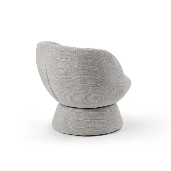 Tulip Chenille Curved Swivel Accent Chair 6