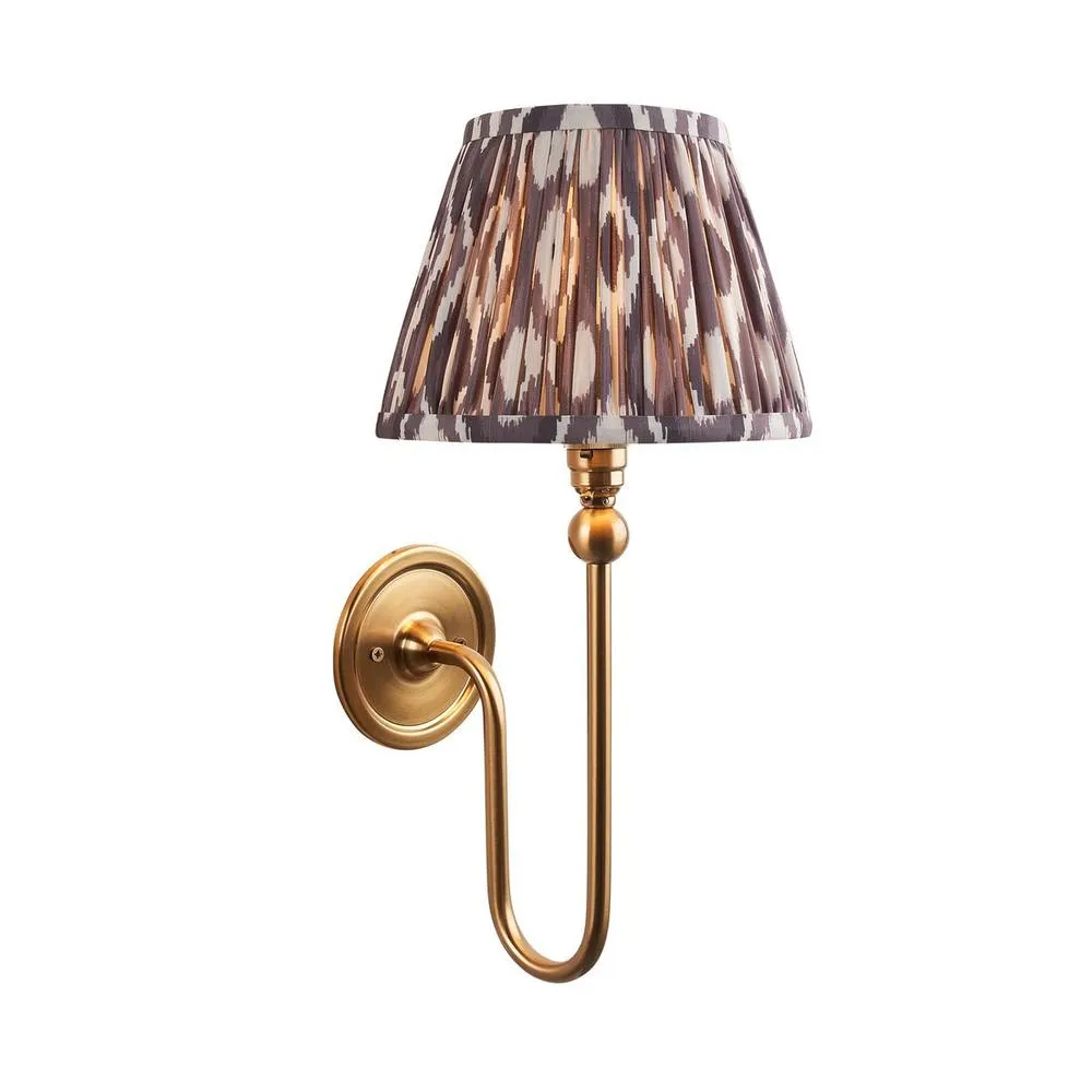 Netlighting Santiago Wall Light Grey Fabric Ikat Shade 20cm B22