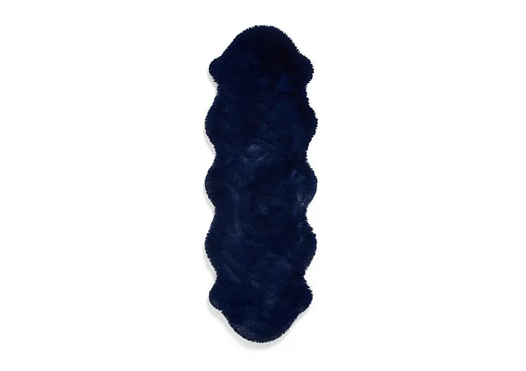 Teddy Double Sheepskin Rug - Navy