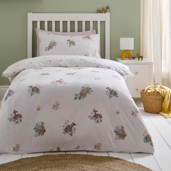 Catherine Lansfield Forest Friends Brushed Cotton Duvet Cover & Pillowcase Set 1