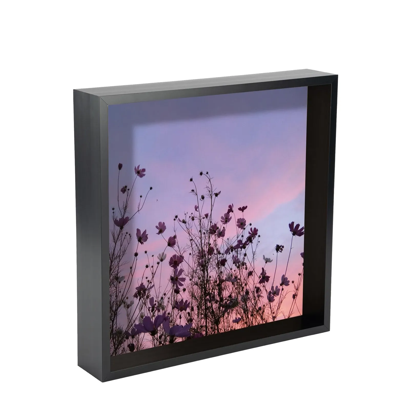 Nicola Spring 3D Deep Box Photo Frame - 12 x 12" - Pack of 1 in Black 1