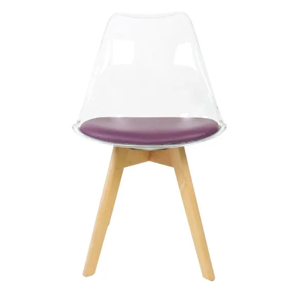 Fusion Living Soho Clear Plastic Dining Chair with Squared Legs 3