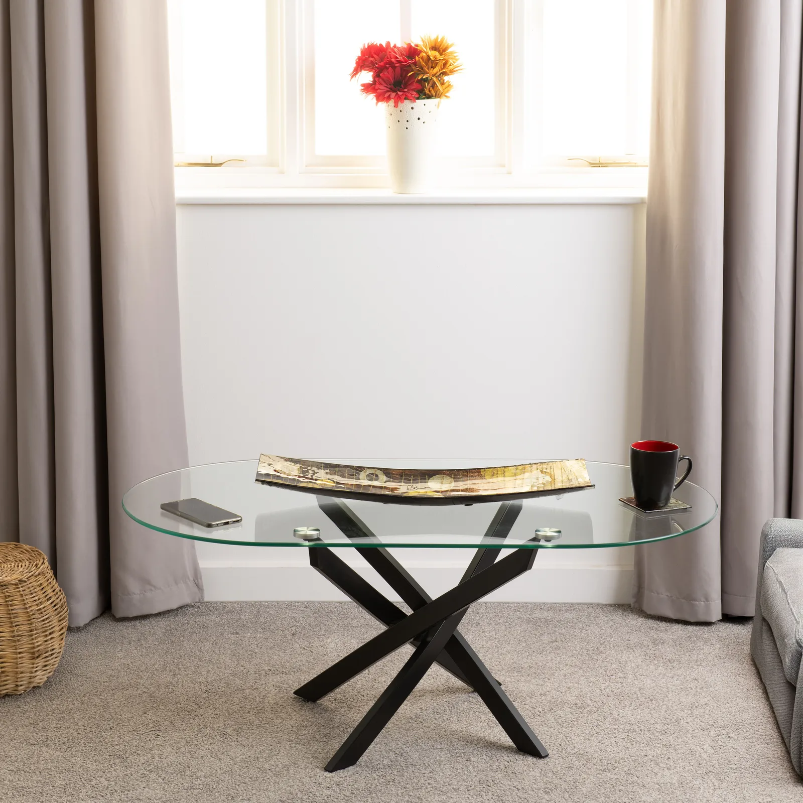 Seconique Sheldon Oval Coffee Table in Black