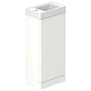 Nexa By VADO Veva Dusk White Freestanding Cloakroom Vanity Unit & Left Hand Mineral Cast Basin - 400mm
