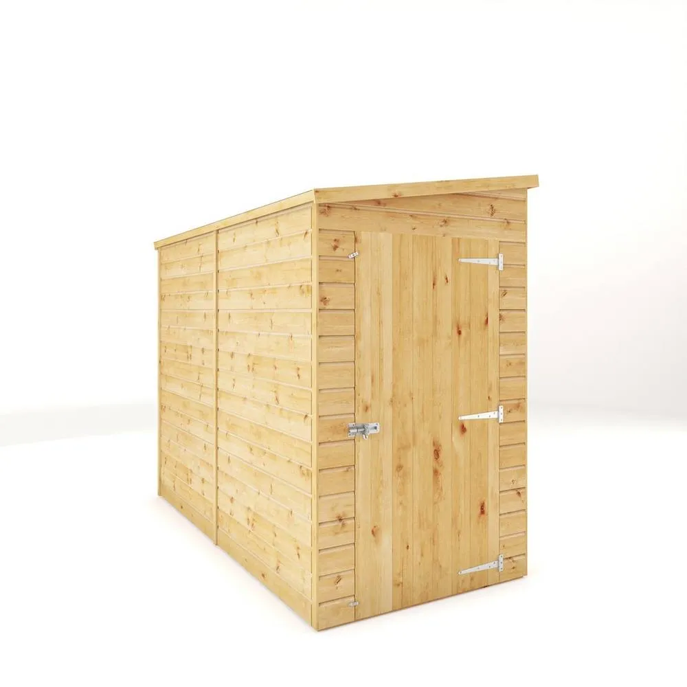 Mercia 8x4 Feet Modular Shiplap Pent - Windowless - L252 x W127.9 x H203.3 cm in Light Brown