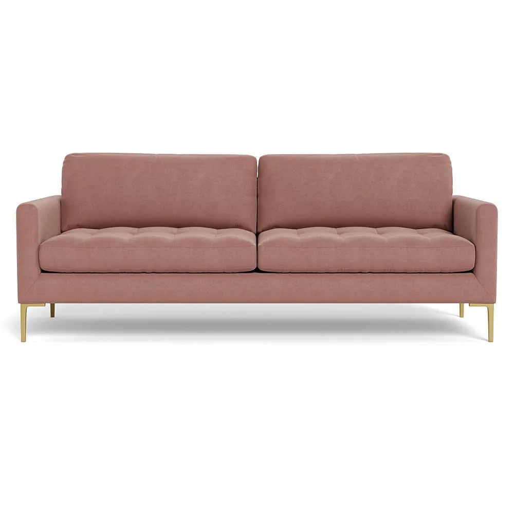 Heal's Eton 4 Seater Sofa Smart Luxe Velvet Dusky Pink Brass Feet